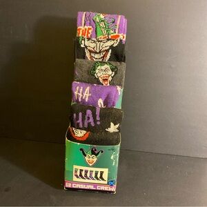 Joker DC Comics NEW 6 Pair CREW SOCKS SIZE 8-12